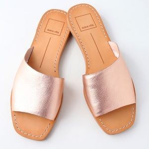 Dolce Vita Rose Gold Leather Cato Slide Sandal